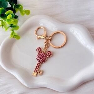 Mickey Mouse Crystal Skeleton Key Keychain/ Bag Charm